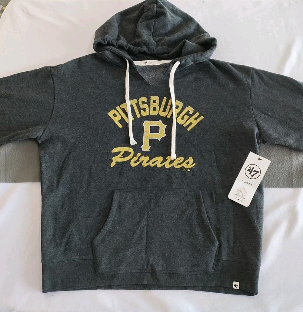 Women's '47 Brand New Pittsburgh Pirates Lightweight Hoodie Sz Large MLB